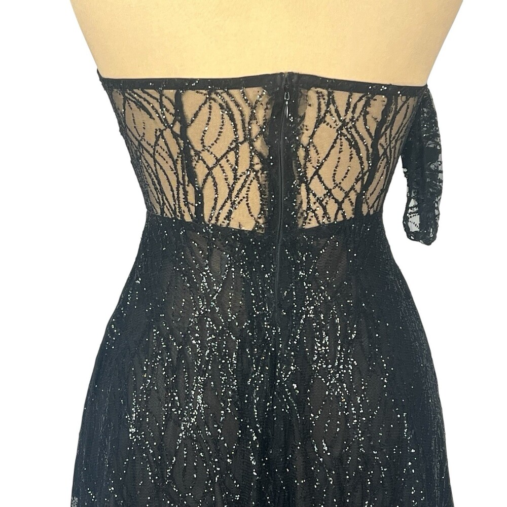 Alamour The Label Black Formal Gown S Strapless Glitter The Ayelet Evening Dress - Picture 15 of 16